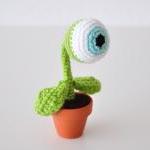 One Eye Alien Plant Amigurumi- Small- Crochet